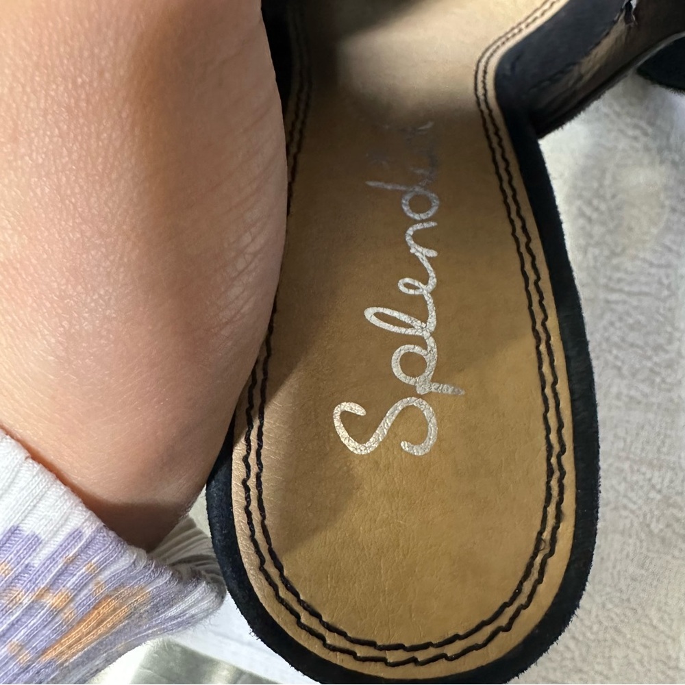 Black Suede Peep Toe Heeled Booties - Picture 7 of 16